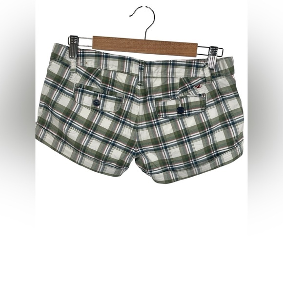 SOLD Hollister Y2K Preppy Bundle Of 2 Green Blue White Plaid Micro Mini...Shorts - Picture 11 of 16